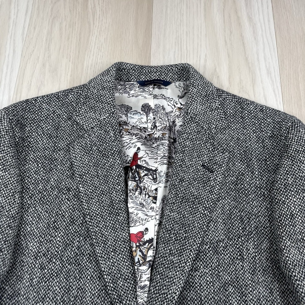 Brooks Brothers The Sack Sport Coat Blazer Harris Tweed Herringbone Wool 40R